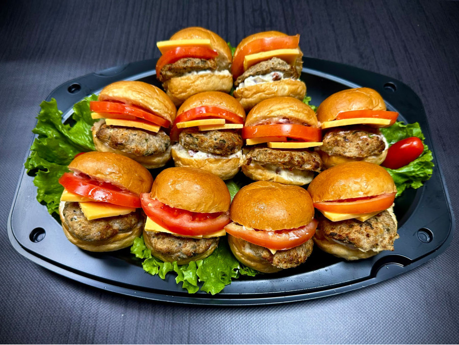 Πιατέλα 10 τμχ μικρά cheddar bacon burger