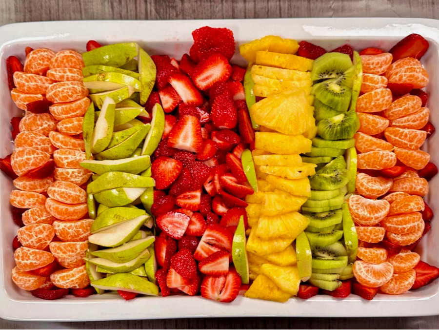 Platter of fresh seasonal fruits
