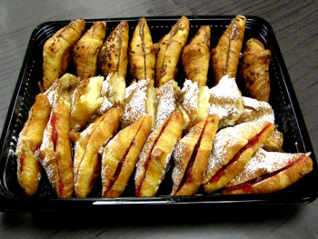 Platter 24 sweet croissants and greek mpougatsa cream 