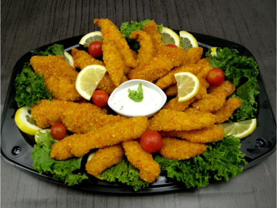 Πιατέλα 20 τμχ crispy chicken strips + dip σως γιαουρτιού